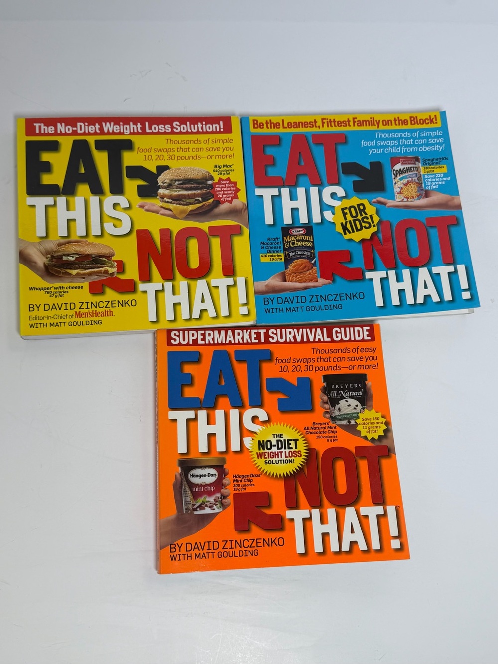 Eat This, Not That! Book Lot (3 Books) - David Zinczenko Diet & Grocery Guides